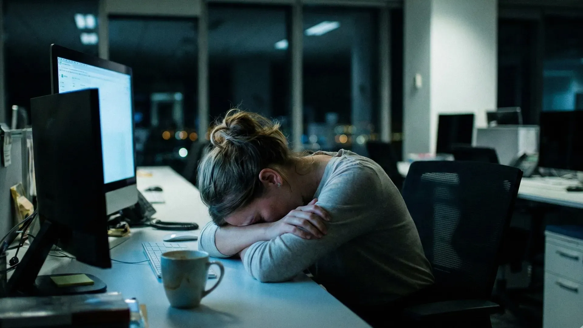 高敏感 Hsp Workplace Burnout Emotional Exhaustion Office Night Glow Louge Gemini