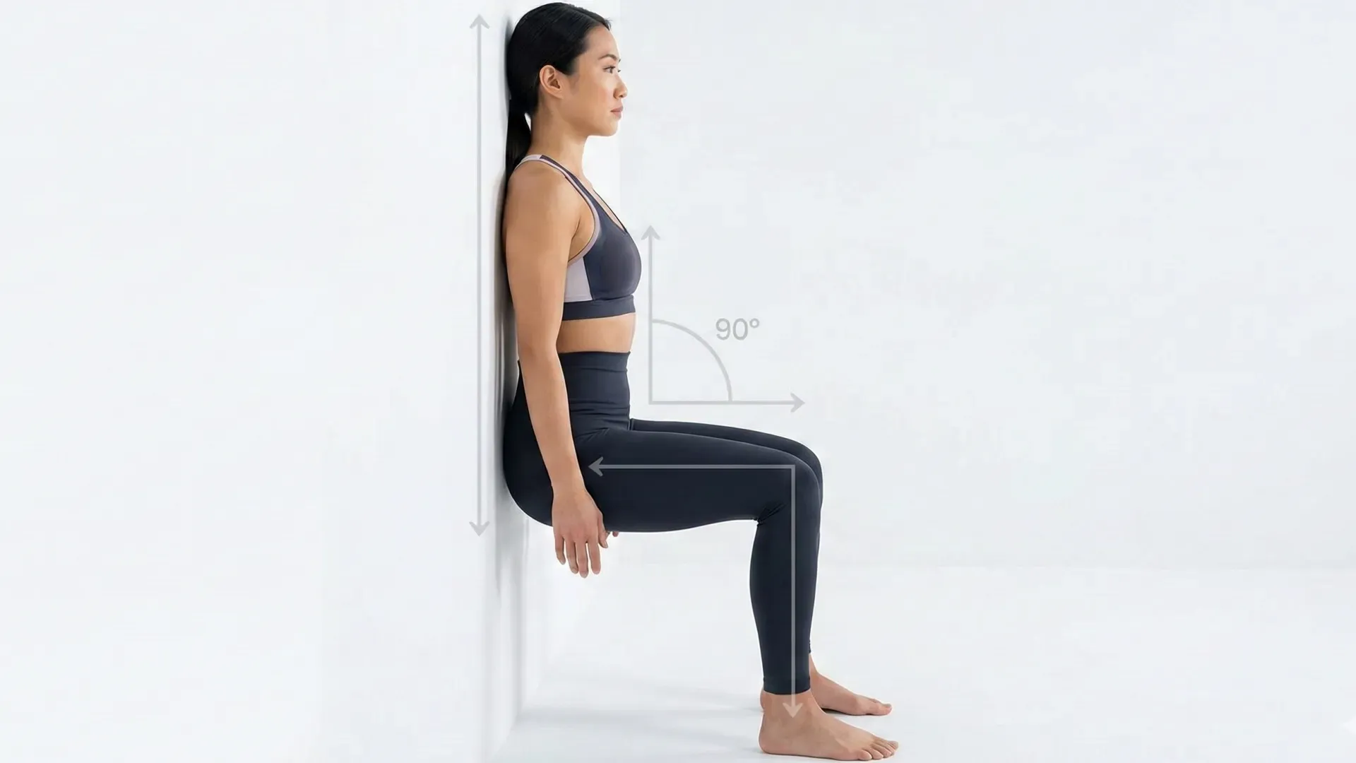 靠牆皮拉提斯 Wall Pilates Wall Sit Exercise Knee Pain Relief Glow Louge Gemini