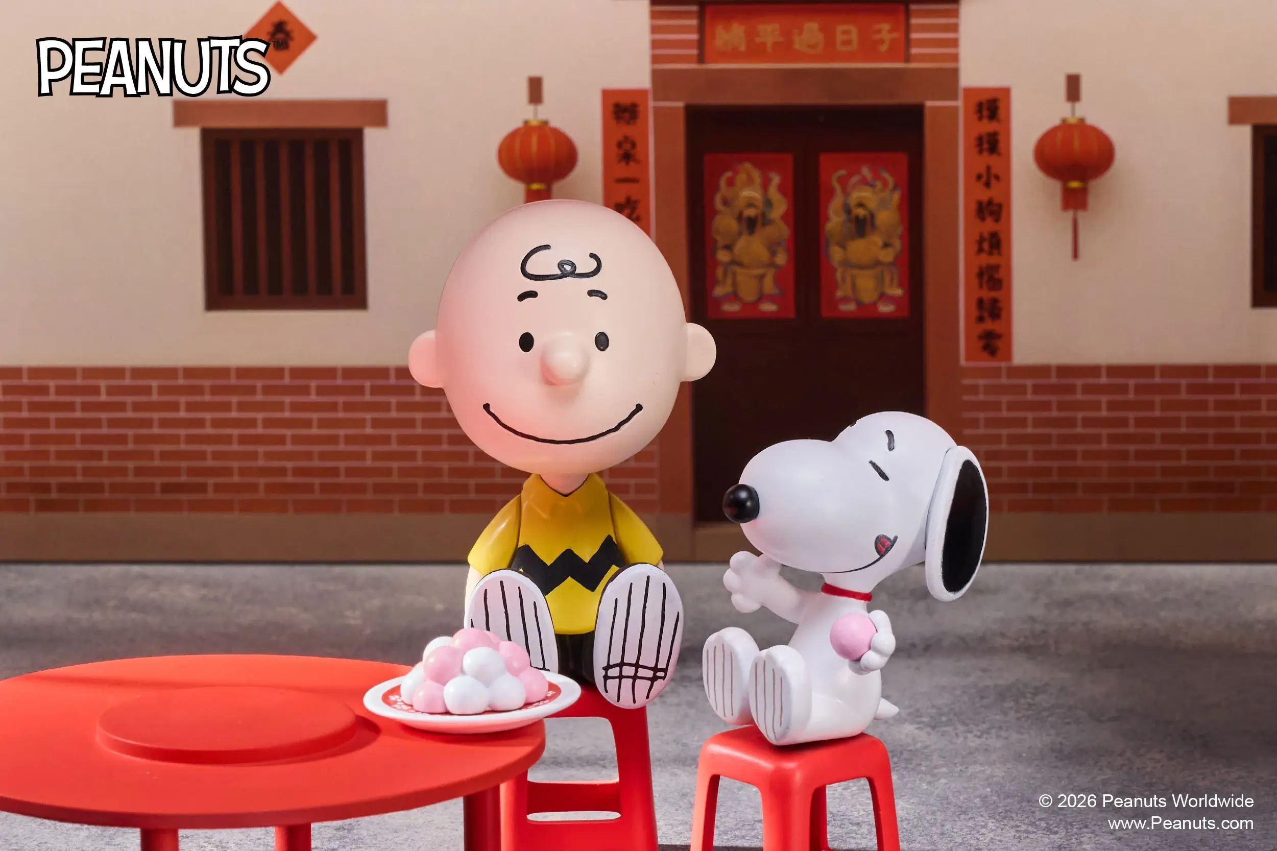 史努比台灣辦桌公仔 2.花好月圓款查理布朗史努比