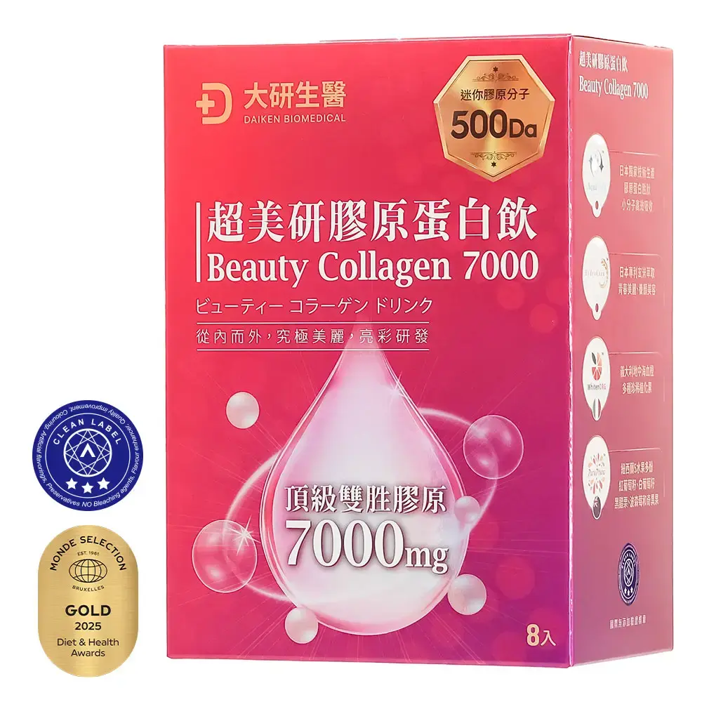 膠原蛋白飲推薦1:高劑量雙胜肽|大研生醫 超美研膠原蛋白飲