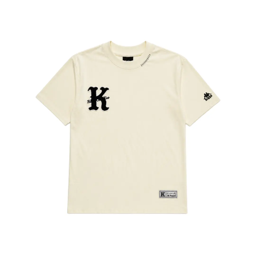 Kappa X 郭泓志 K系列 K字刺繡貼布短袖t Shirt米白